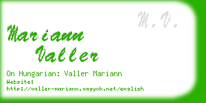 mariann valler business card